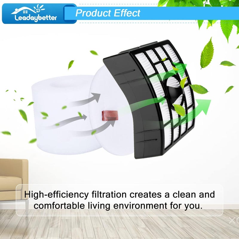 Leadaybetter NV752 AZ1002 Filter Replacement for Shark Rotator Powered Lift Away Vacuum AZ1002 NV650 NV651 NV652 NV750 NV750W NV751 NV752 AX950 ZU632 AX950 AX951 AX952, Replaces Parts XFF650 & XHF650 - Image 5